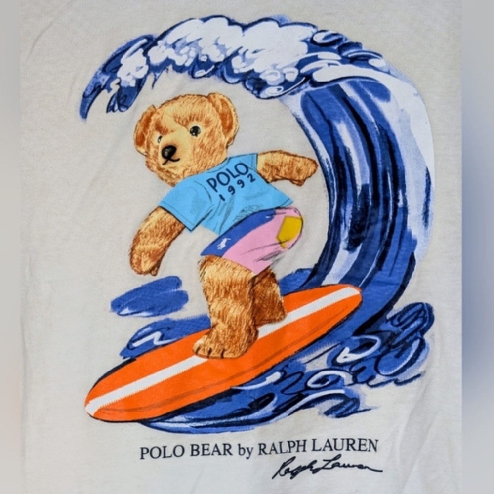 Vintage Polo Ralph Lauren Limited Edition Surfing Beach Bear 1992 Hoodie